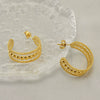 Wholesale Women's Stainless Steel Geometric Hollow Electroplated Earrings