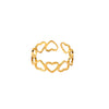 Wholesale Women's Stainless Steel Geometric Hollow Heart Opening Ring Electroplated Jewelry