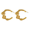 Wholesale Women's Stainless Steel Geometric Hollow Irregular Spring Earrings With Electroplating Treatment