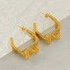 Wholesale Women's Stainless Steel Geometric Hollow Irregular Spring Earrings With Electroplating Treatment