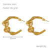 Wholesale Women's Stainless Steel Geometric Hollow Irregular Spring Earrings With Electroplating Treatment