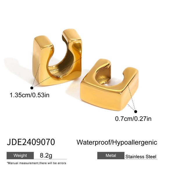 Wholesale Women's Stainless Steel Geometric Hollow Water Drop Antiallergy Goldplated Earrings And Ring Accessories