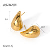 Wholesale Women's Stainless Steel Geometric Hollow Water Drop Antiallergy Goldplated Earrings And Ring Accessories