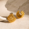 Wholesale Women's Stainless Steel Geometric Honeycomb Shaped Electroplated Ear Clip Earrings Light Luxury Fashion Design