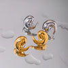 Wholesale Women's Stainless Steel Geometric Hoop Earrings 18K Gold Electroplated