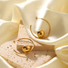 Wholesale Women's Stainless Steel Geometric Hoop Earrings With Electroplating Design