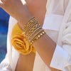 Wholesale Women's Stainless Steel Geometric Hoop Tennis Chain Bracelet With White Diamond Electroplated In Classic Style