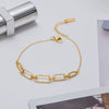 Wholesale Women's Stainless Steel Geometric Hoop Tennis Chain Bracelet With White Diamond Electroplated In Classic Style