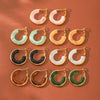 Wholesale Women's Stainless Steel Geometric Hoopshaped Electroplated Earrings