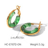Wholesale Women's Stainless Steel Geometric Hoopshaped Electroplated Earrings