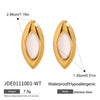 Wholesale Women's Stainless Steel Geometric Horse Eye Earrings With Electroplating Light Luxury Quiet Design