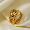 Wholesale Women's Stainless Steel Geometric Infinite Symbol Ring With Electroplating