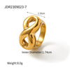Wholesale Women's Stainless Steel Geometric Infinite Symbol Ring With Electroplating