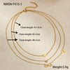 Wholesale Women's Stainless Steel Geometric Inlaid Zircon Electroplated Clavicle Multi Layer Necklace