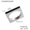Wholesale Women's Stainless Steel Geometric Inlaid Zircon Finger Ring With Electroplating And Light Luxury Style