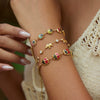 Wholesale Women's Stainless Steel Geometric Insect Bracelet And Clavicle Chain With Electroplating