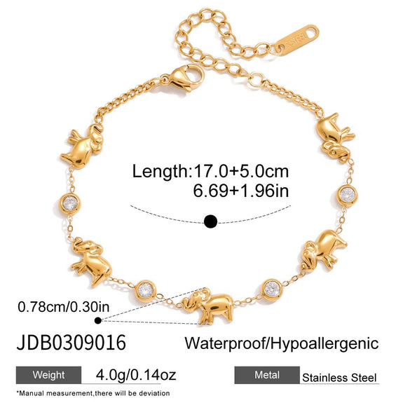 Wholesale Women's Stainless Steel Geometric Insect Bracelet And Clavicle Chain With Electroplating