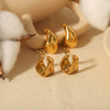 Wholesale Women's Stainless Steel Geometric Irregular Cshaped Electroplated Earrings