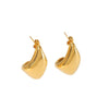 Wholesale Women's Stainless Steel Geometric Irregular Cshaped Electroplated Earrings