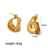 Wholesale Women's Stainless Steel Geometric Irregular Cshaped Electroplated Earrings