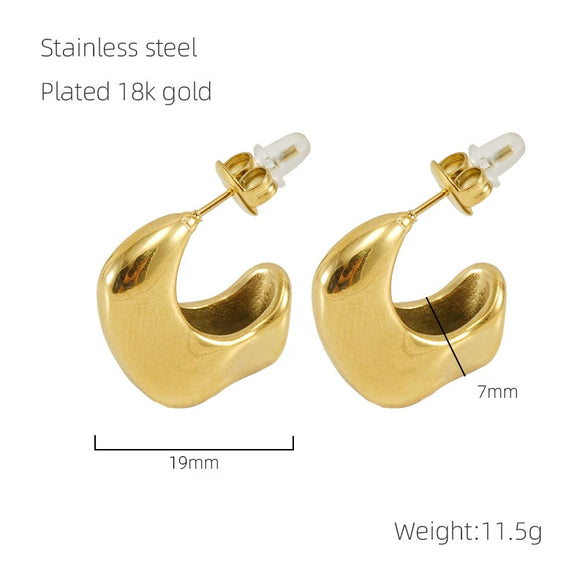 Wholesale Women's Stainless Steel Geometric Irregular Electroplated Earrings
