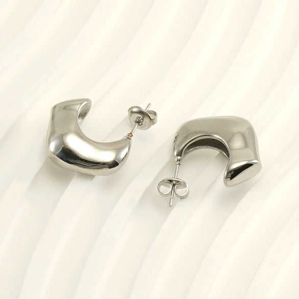Wholesale Women's Stainless Steel Geometric Irregular Electroplated Earrings