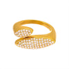 Wholesale Women's Stainless Steel Geometric Irregular Open Ring With Full Diamond Zircon Electroplating Hand Jewelry