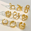 Wholesale Women's Stainless Steel Geometric Irregular Opening Ring With Electroplating Jewelry