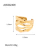 Wholesale Women's Stainless Steel Geometric Irregular Opening Ring With Electroplating Jewelry