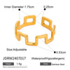 Wholesale Women's Stainless Steel Geometric Irregular Opening Ring With Electroplating Jewelry