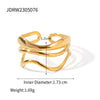 Wholesale Women's Stainless Steel Geometric Irregular Opening Ring With Electroplating Jewelry