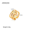 Wholesale Women's Stainless Steel Geometric Irregular Opening Ring With Electroplating Jewelry
