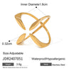 Wholesale Women's Stainless Steel Geometric Irregular Opening Ring With Electroplating Jewelry