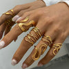 Wholesale Women's Stainless Steel Geometric Irregular Opening Ring With Electroplating Jewelry
