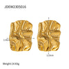 Wholesale Women's Stainless Steel Geometric Irregular Pleated Electroplated Earrings