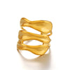 Wholesale Women's Stainless Steel Geometric Irregular Retro Hiphop Open Ring With Electroplating