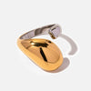Wholesale Women's Stainless Steel Geometric Irregular Ring Luxury Style Electroplated With 18K Real Gold Nonfading Waterproof Jewelry