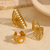 Wholesale Women's Stainless Steel Geometric Irregular Ring With Electroplating And 18K Gold Styling