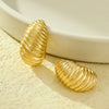 Wholesale Women's Stainless Steel Geometric Irregular Spiral Texture Earrings With Vintage Style And Electroplating Treatment