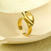 Wholesale Women's Stainless Steel Geometric Irregular Square Smooth Opening Ring With Electroplating Light Luxury Style
