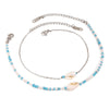 Wholesale Women's Stainless Steel Geometric Jewelry With White Shell Rice Beads Electroplated And Minimalist Style