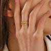 Wholesale Women's Stainless Steel Geometric 18K Gold Plated Opening Adjustable Ring