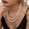 Wholesale Women's 316L Stainless Steel Geometric Light Luxury Electroplated Collarbone Necklace With Imitation Pearl And Woolen Chain