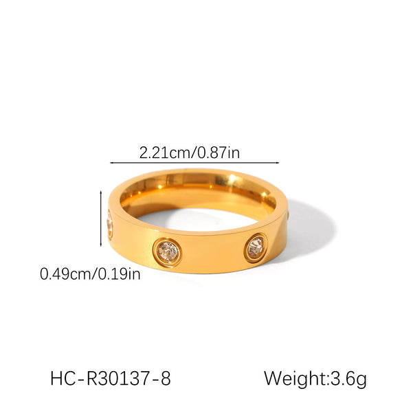 Wholesale Women's Stainless Steel Geometric Light Luxury Simple Ring With Electroplating And Diamondlike Gloss