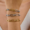 Wholesale Women's Stainless Steel Geometric Light Luxury Style Electroplated Chain Cross Buckle Bracelet