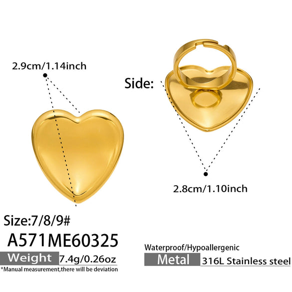 Wholesale Women's Stainless Steel Geometric Light Luxury Style Electroplated Index Finger Ring Set