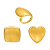Wholesale Women's Stainless Steel Geometric Light Luxury Style Electroplated Index Finger Ring Set