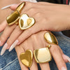 Wholesale Women's Stainless Steel Geometric Light Luxury Style Electroplated Index Finger Ring Set