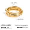Wholesale Women's Stainless Steel Geometric Light Luxury Style Ring With Electroplating Jewelry Accessories