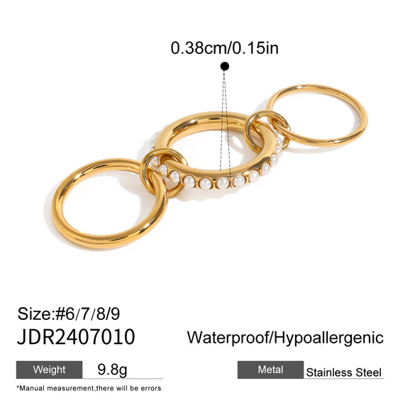 Wholesale Women's Stainless Steel Geometric Light Luxury Style Ring With Electroplating Jewelry Accessories
